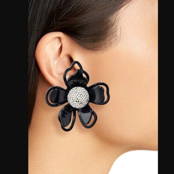 Brand New. Lele Sadoughi Crystal Azalea Statement Earrings - Picture 3 of 13